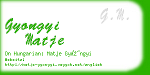 gyongyi matje business card